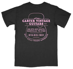 Carter Vintage Black and Pink Guitar Body Logo Shirt