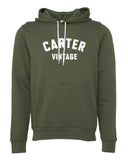 Carter Vintage Green Hoodie Block Logo