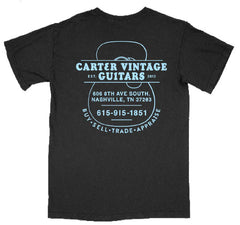 Carter Vintage Black and Blue Guitar Body Logo Shirt